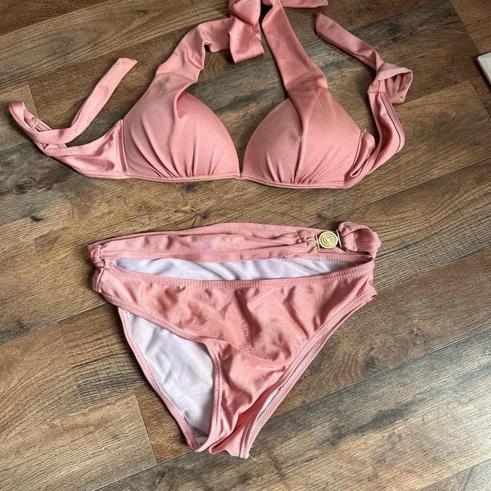 Blush Pink Tie-Back Bikini (Size Small)